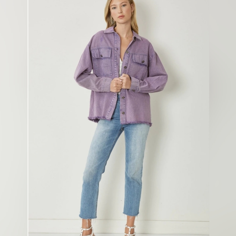 ENTRO Denim Utility Shacket Jacket - Picture 13 of 13